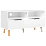 Meuble TV blanc brillant 90x40x48,5 cm bois d'ingénierie