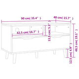 Meuble TV blanc brillant 90x40x48,5 cm bois d'ingénierie