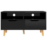 Meuble TV noir brillant 90x40x48,5 cm bois d'ingénierie