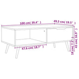 Table basse Noir 100x49,5x43 cm Bois d'ingénierie