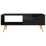 Table basse Noir brillant 100x49,5x43 cm Bois d'ingénierie