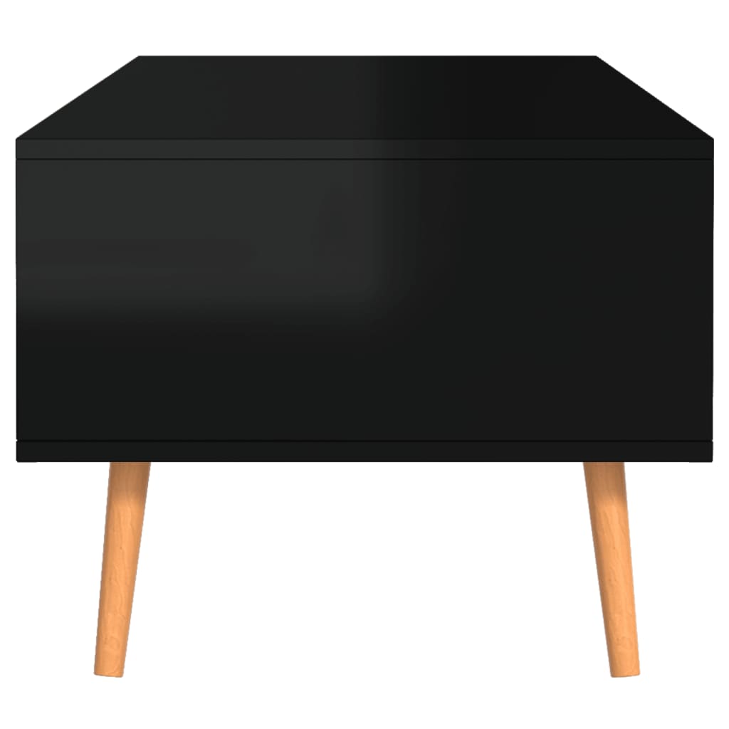 Table basse Noir brillant 100x49,5x43 cm Bois d'ingénierie