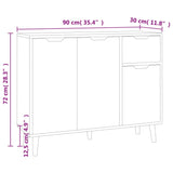 Buffet Blanc 90x30x72 cm Bois d'ingénierie