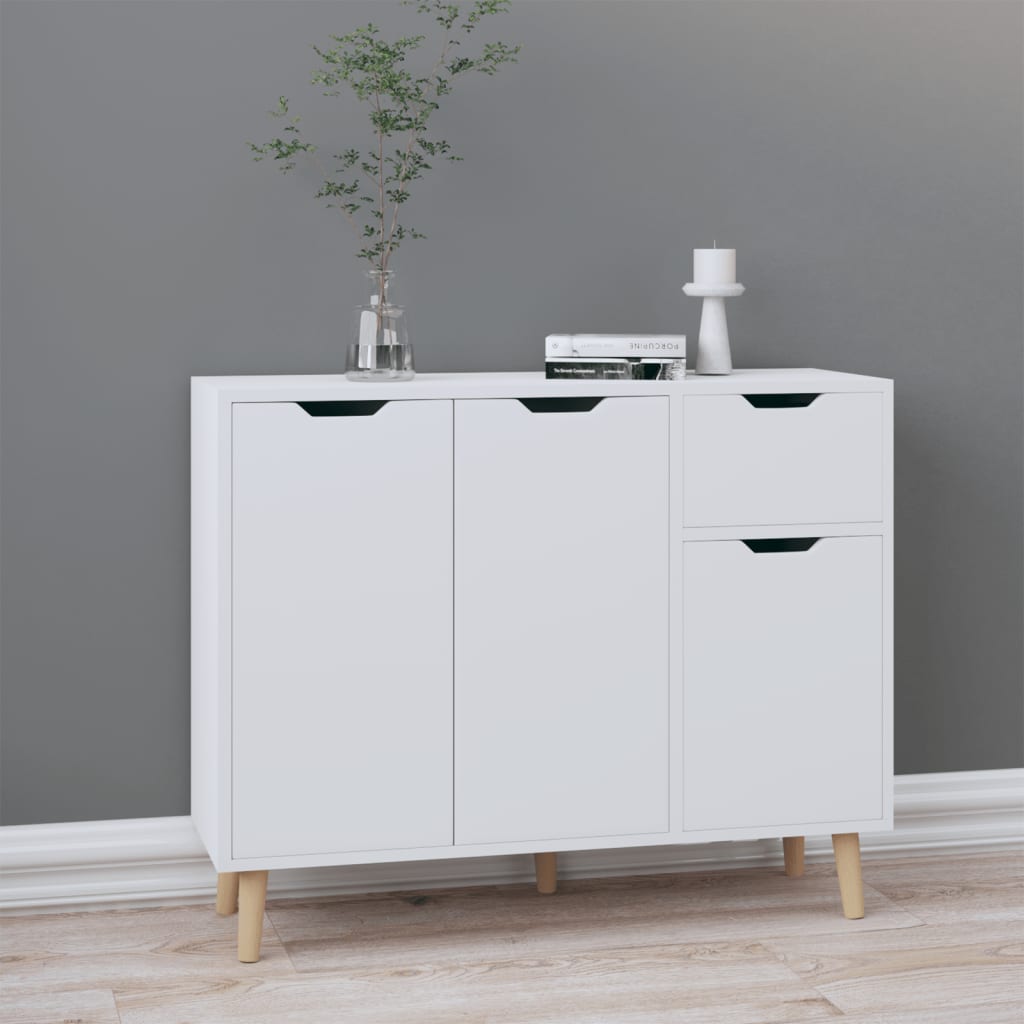 Buffet Blanc 90x30x72 cm Bois d'ingénierie