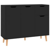 Schwarzes Sideboard 90x30x72 cm aus Holzwerkstoff