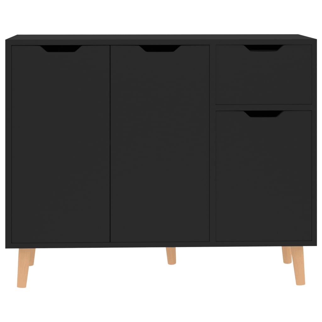 Schwarzes Sideboard 90x30x72 cm aus Holzwerkstoff