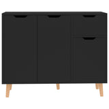 Schwarzes Sideboard 90x30x72 cm aus Holzwerkstoff