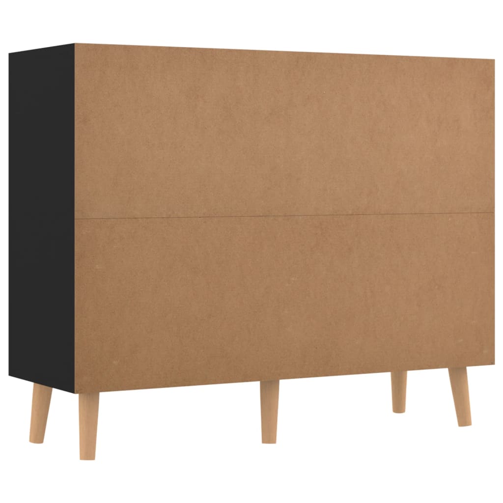 Schwarzes Sideboard 90x30x72 cm aus Holzwerkstoff