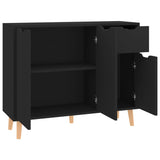 Schwarzes Sideboard 90x30x72 cm aus Holzwerkstoff