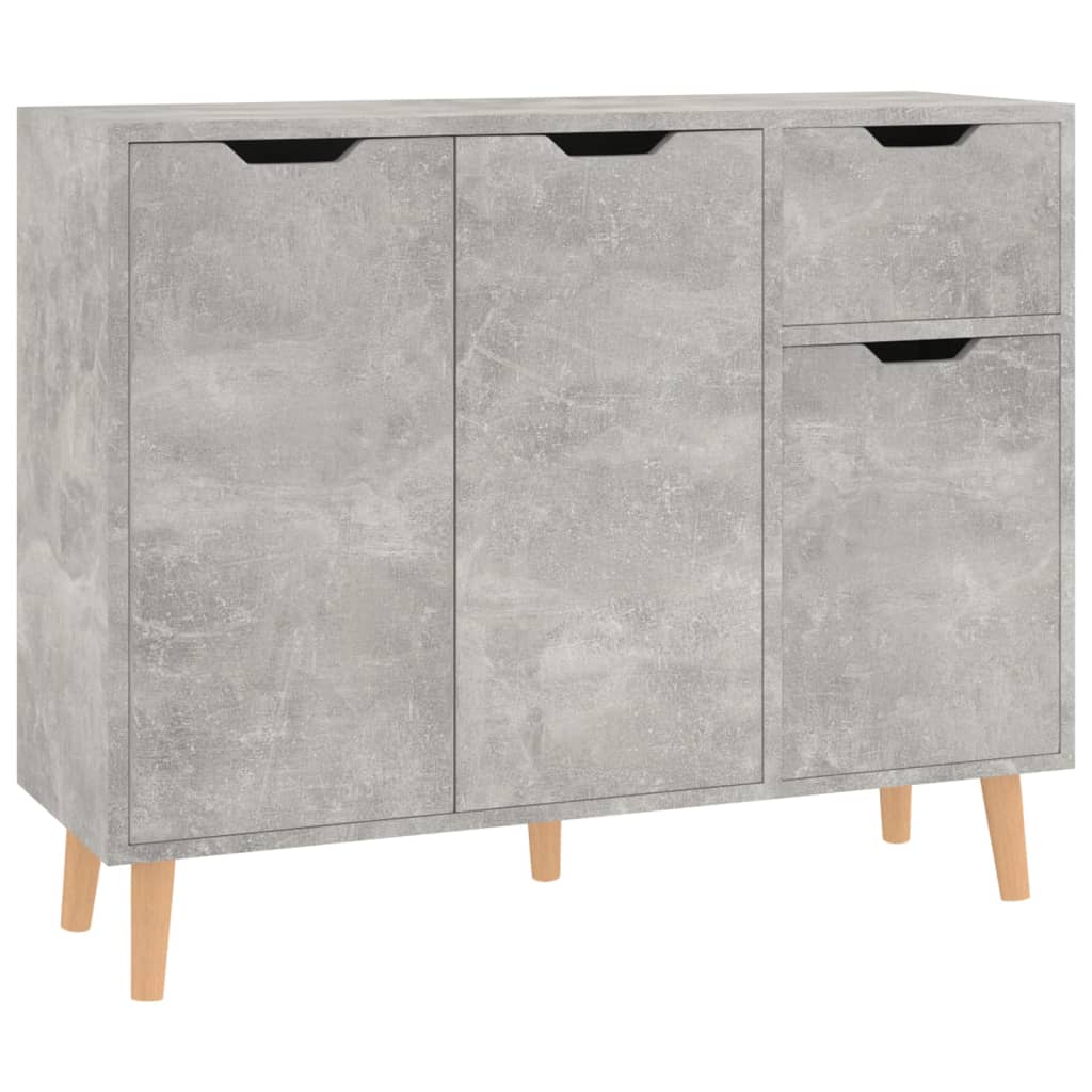 Concrete gray sideboard 90x30x72 cm engineered wood