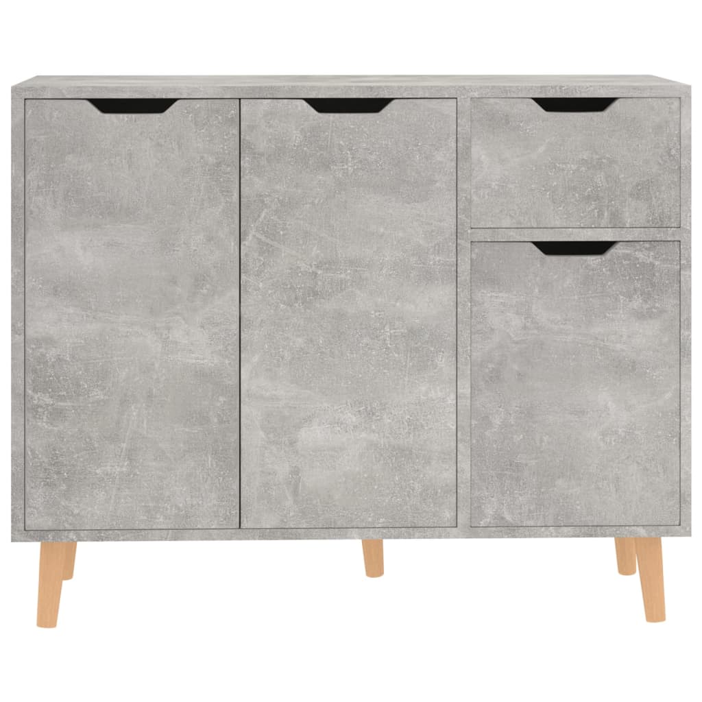 Concrete gray sideboard 90x30x72 cm engineered wood