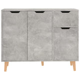 Concrete gray sideboard 90x30x72 cm engineered wood