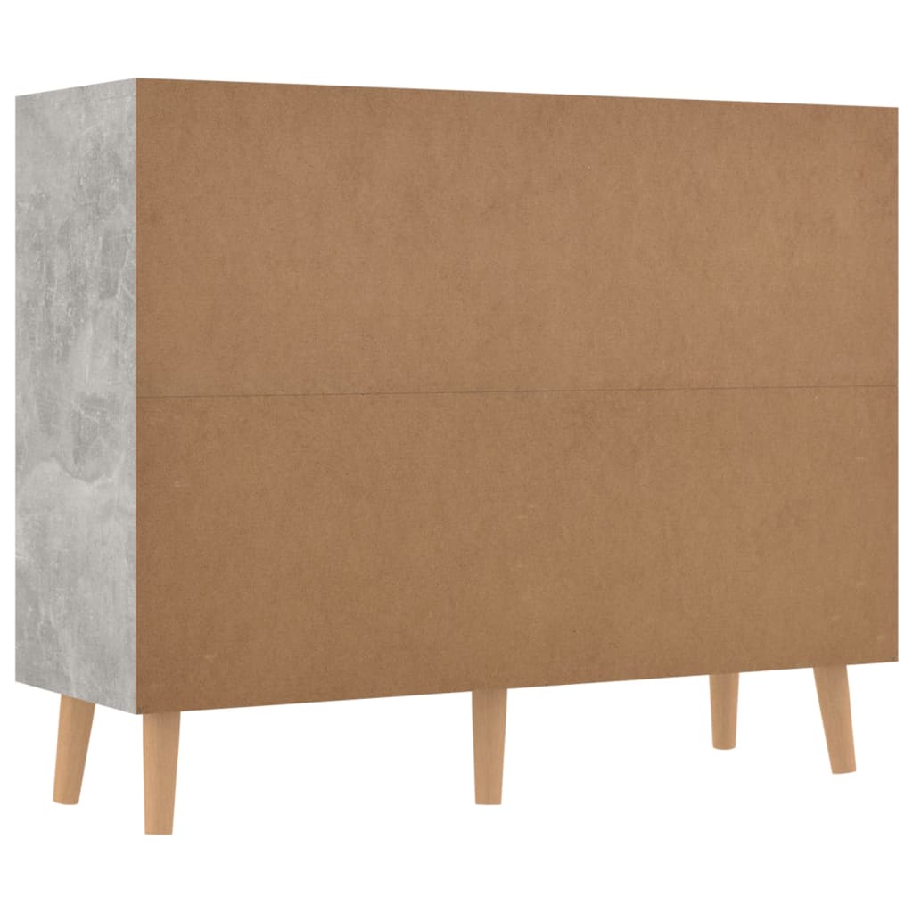 Concrete gray sideboard 90x30x72 cm engineered wood