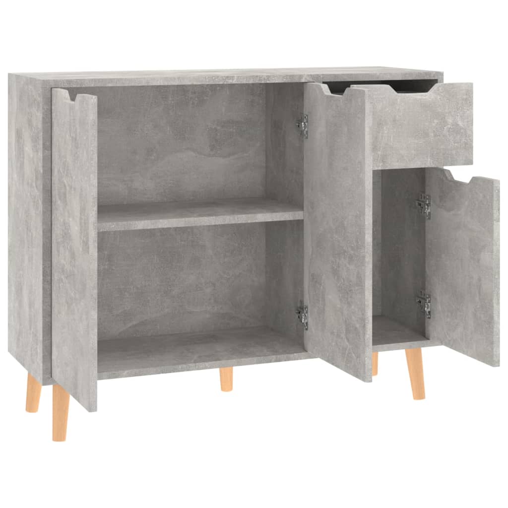 Concrete gray sideboard 90x30x72 cm engineered wood