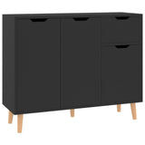 Hochglanzschwarzes Sideboard 90x30x72 cm aus Holzwerkstoff