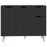 Hochglanzschwarzes Sideboard 90x30x72 cm aus Holzwerkstoff