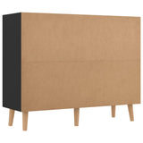 Hochglanzschwarzes Sideboard 90x30x72 cm aus Holzwerkstoff