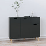 Hochglanzschwarzes Sideboard 90x30x72 cm aus Holzwerkstoff