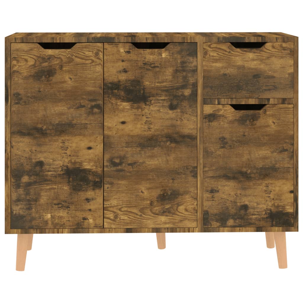 Buffet chêne fumé 90x30x72 cm bois d'ingénierie