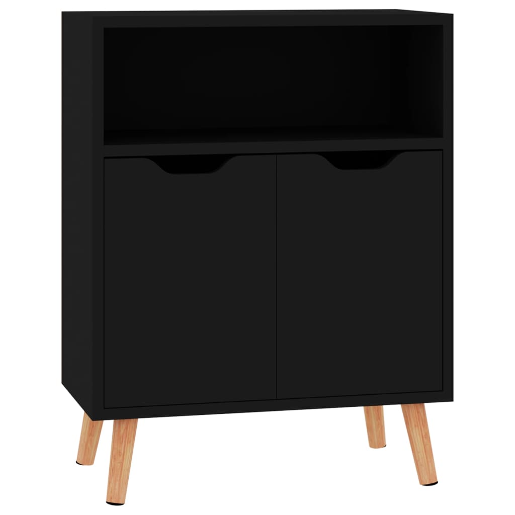 Buffet noir 60x30x72 cm bois d'ingénierie