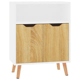 Buffet blanc et chêne sonoma 60x30x72 cm bois d'ingénierie