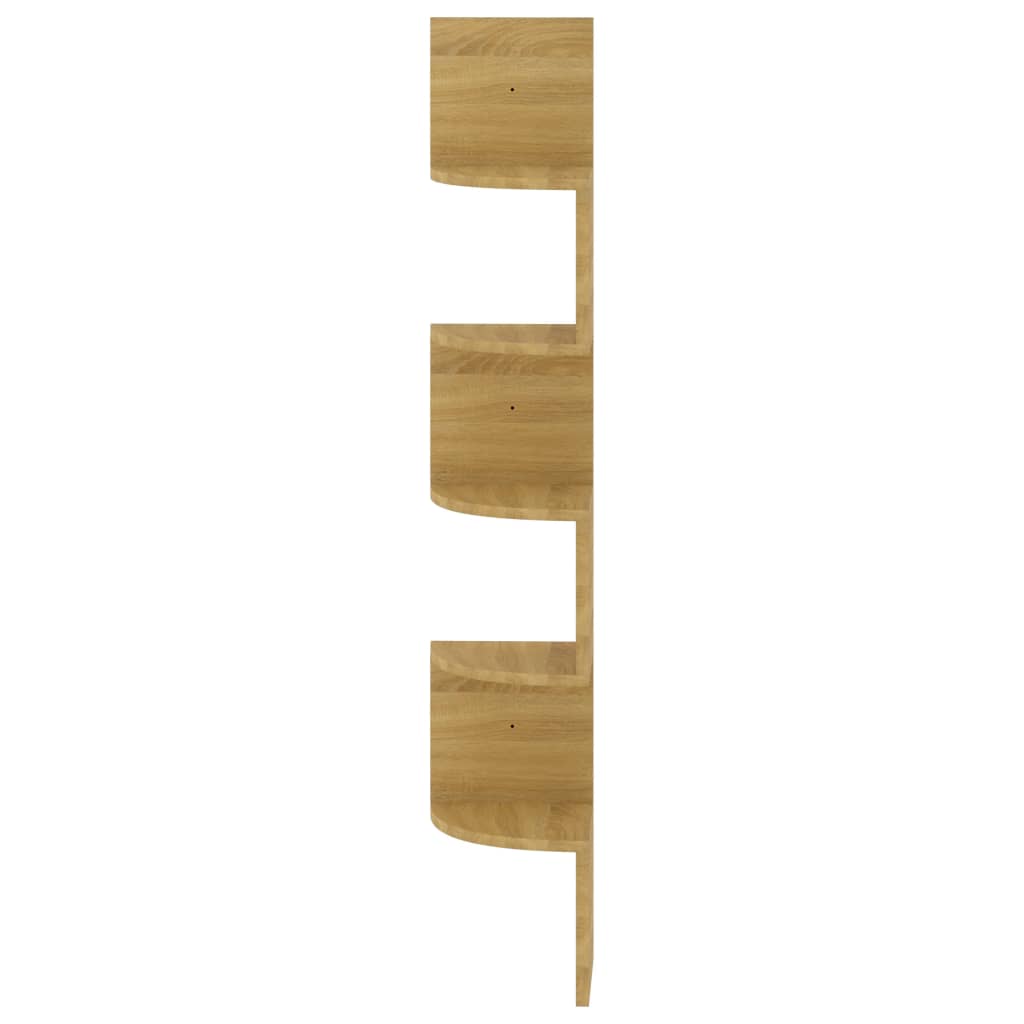 Étagère d'angle murale chêne sonoma 19x19x123cm bois ingénierie