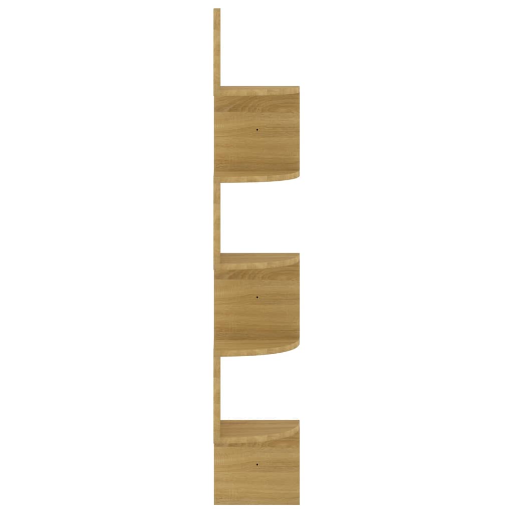 Étagère d'angle murale chêne sonoma 19x19x123cm bois ingénierie