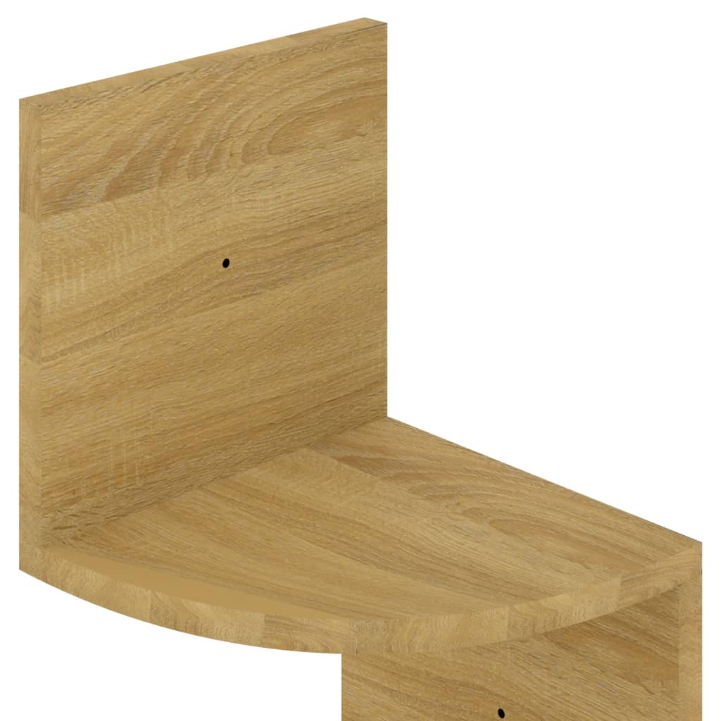 Étagère d'angle murale chêne sonoma 19x19x123cm bois ingénierie