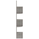 Étagère d'angle murale gris béton 19x19x123cm bois d'ingénierie