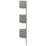 Étagère d'angle murale gris béton 19x19x123cm bois d'ingénierie