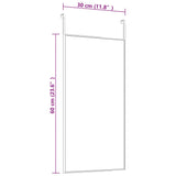 Schwarzer Türspiegel 30x60 cm Glas und Aluminium