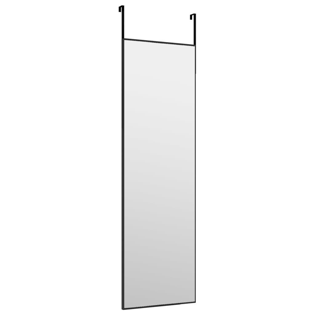 Türspiegel Schwarz 30x100 cm Glas und Aluminium