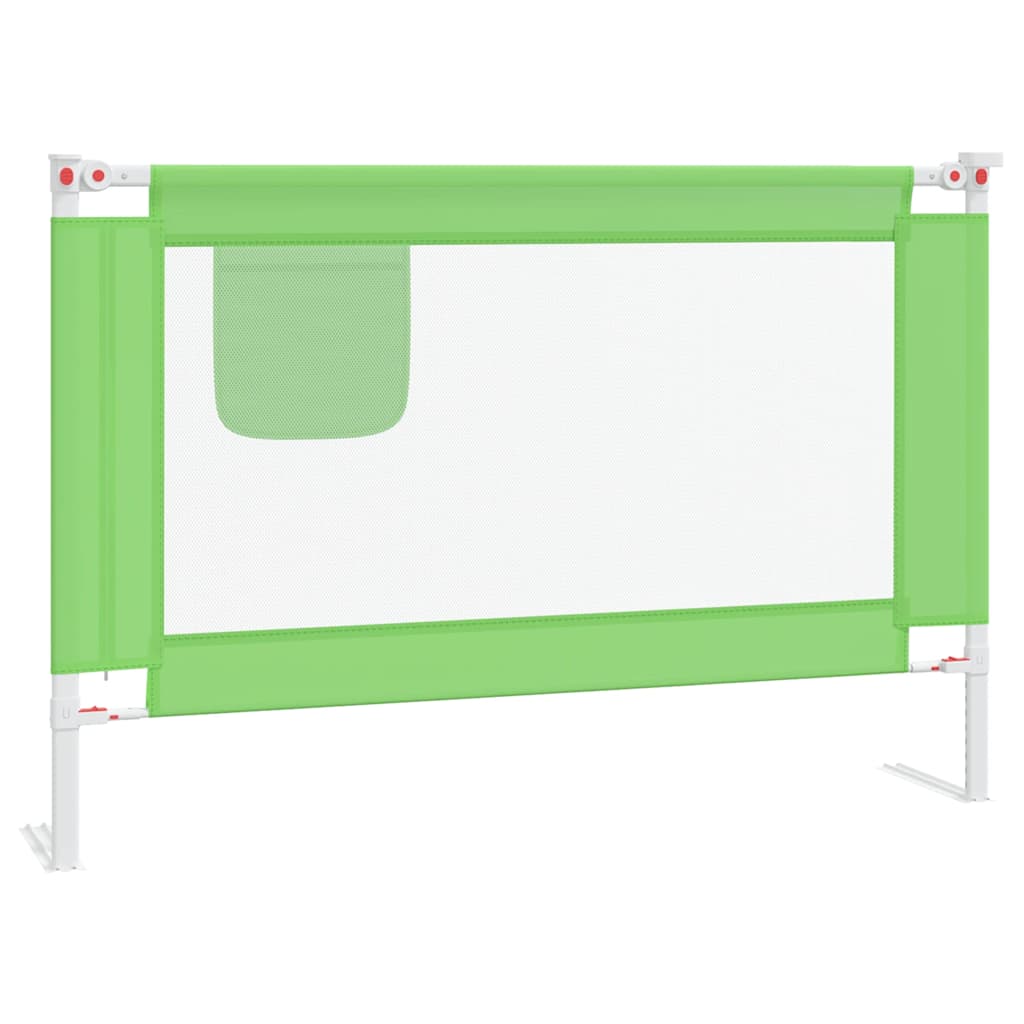 Barrière de sécurité de lit d'enfant Vert 100x25 cm Tissu