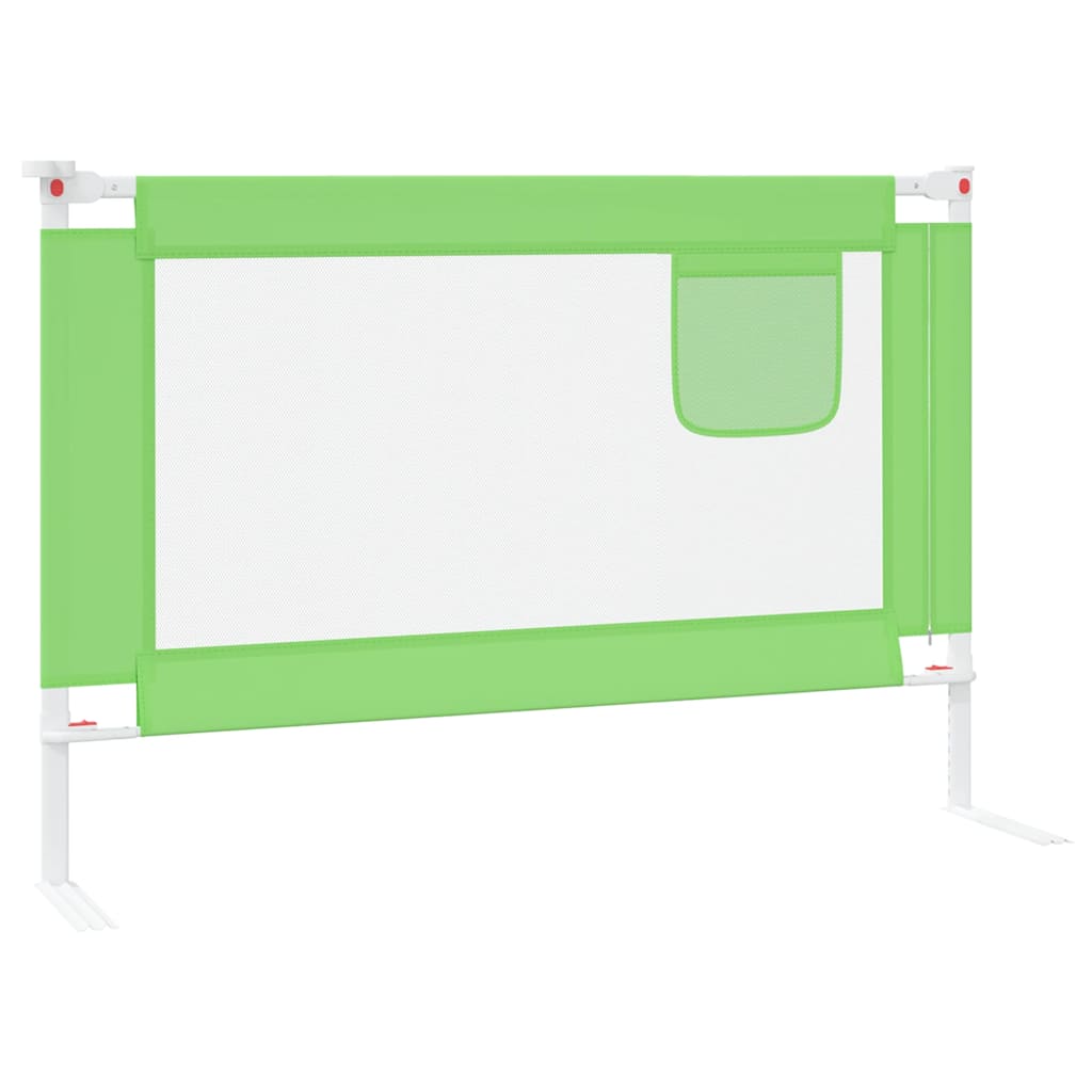 Barrière de sécurité de lit d'enfant Vert 100x25 cm Tissu