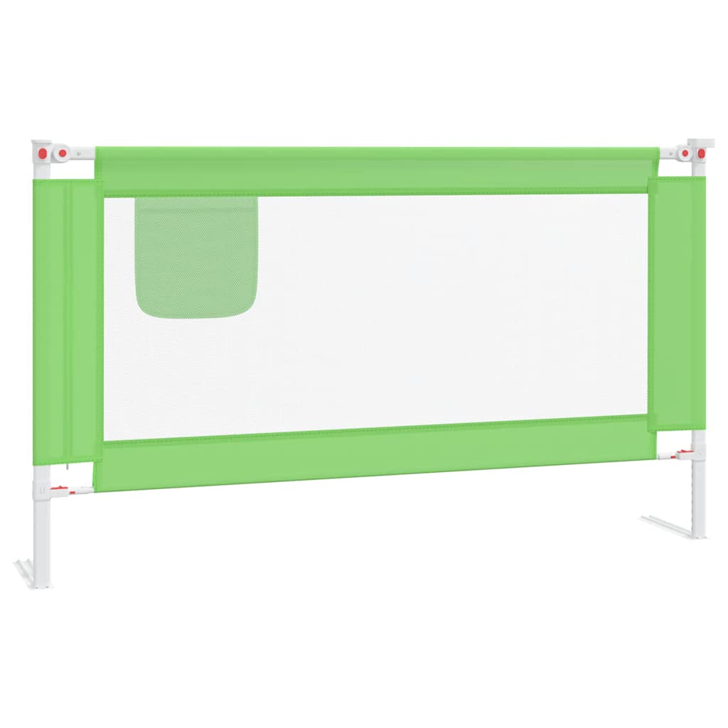 Barrière de sécurité de lit d'enfant Vert 140x25 cm Tissu