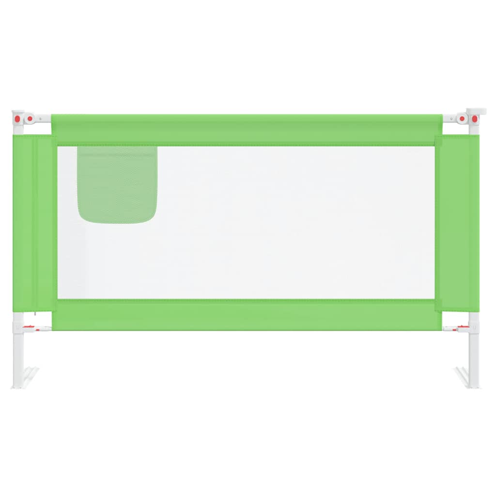 Barrière de sécurité de lit d'enfant Vert 140x25 cm Tissu