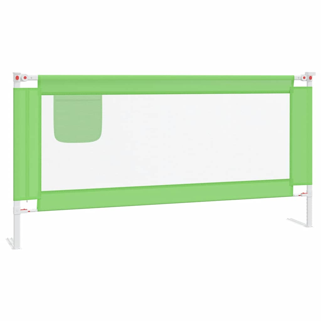 Barrière de sécurité de lit d'enfant Vert 180x25 cm Tissu