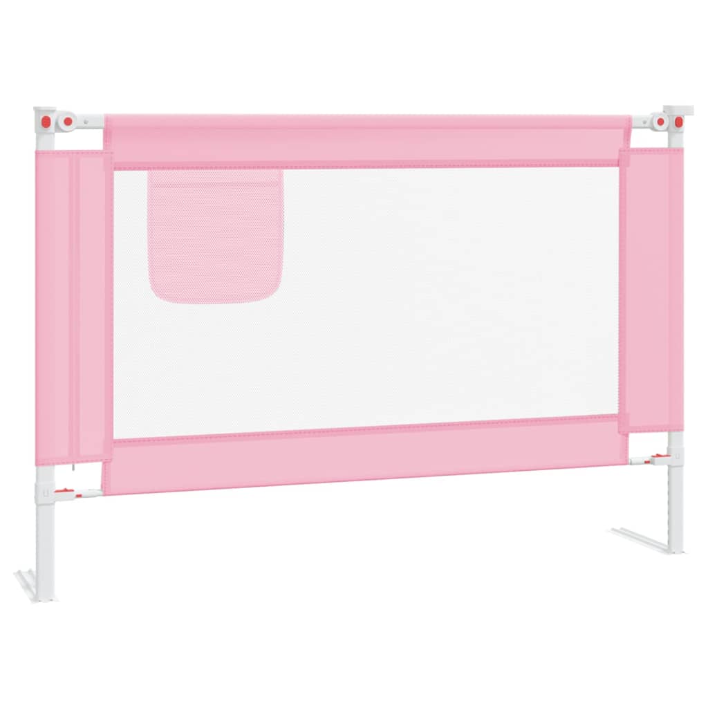 Barrière de sécurité de lit d'enfant Rose 100x25 cm Tissu