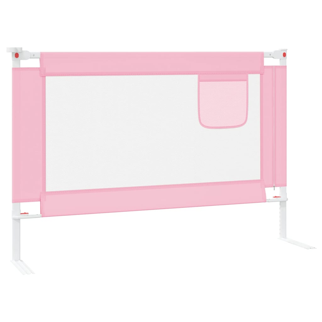 Barrière de sécurité de lit d'enfant Rose 100x25 cm Tissu