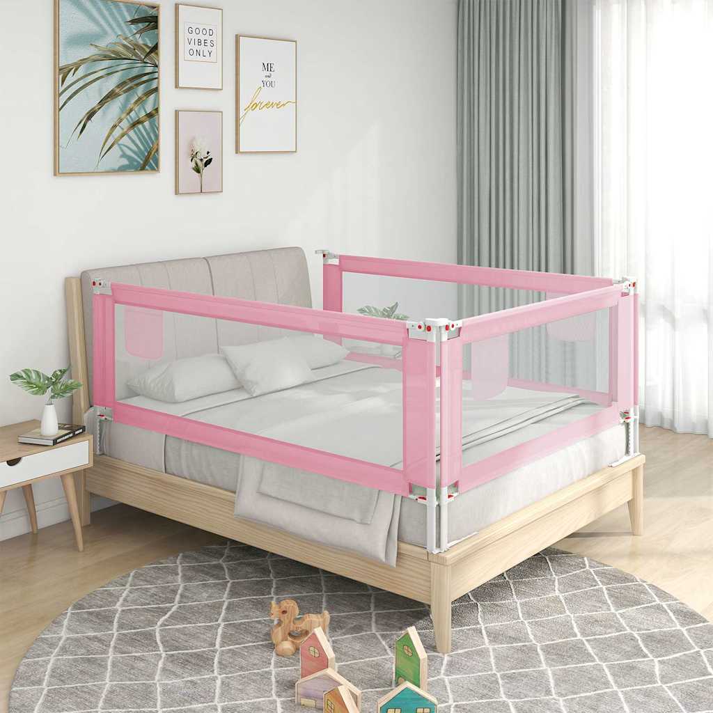 Barrière de sécurité de lit d'enfant Rose 100x25 cm Tissu