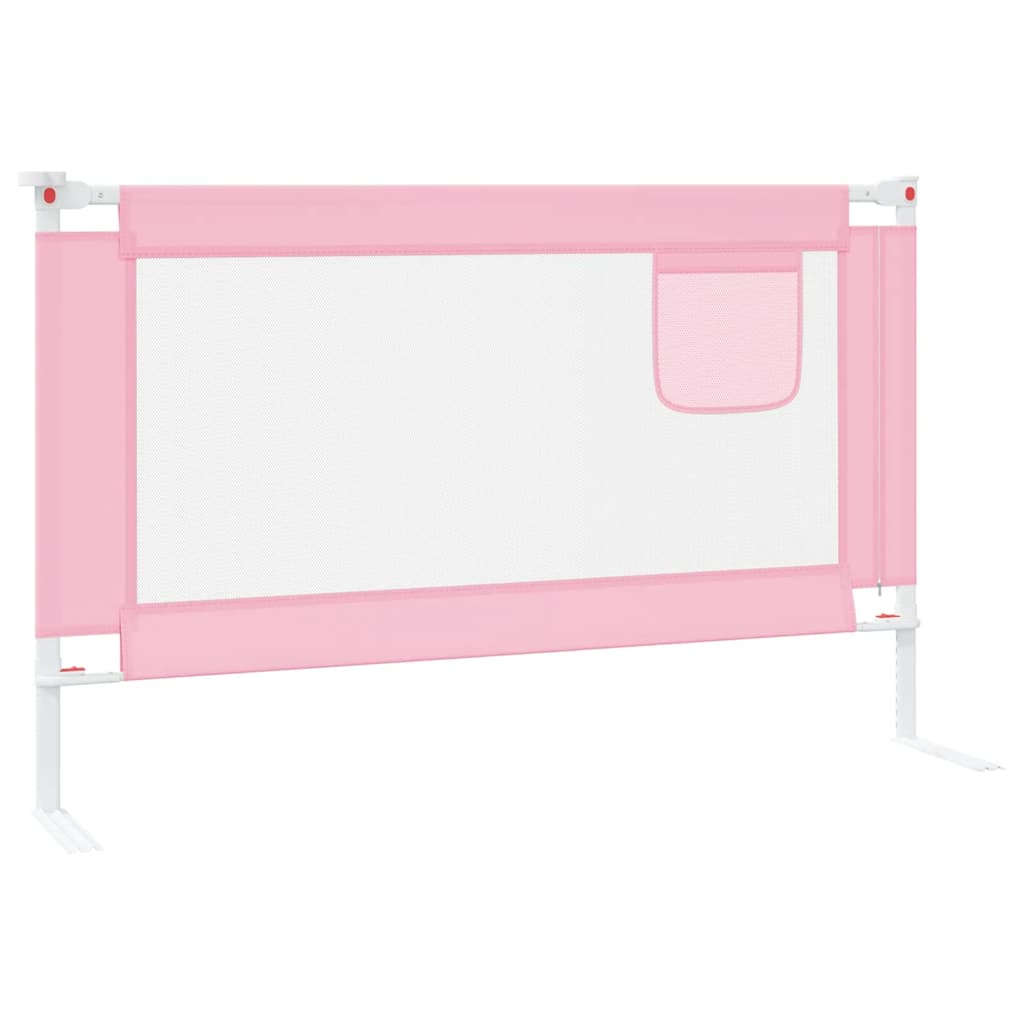 Barrière de sécurité de lit d'enfant Rose 120x25 cm Tissu