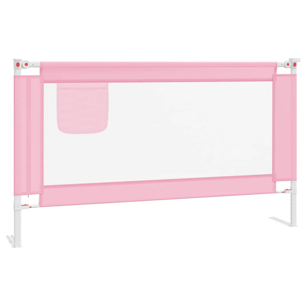 Barrière de sécurité de lit d'enfant Rose 140x25 cm Tissu