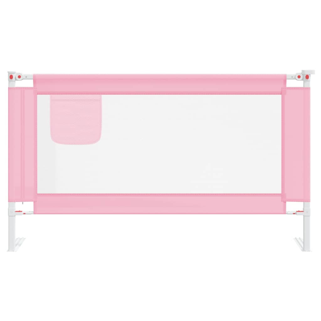 Barrière de sécurité de lit d'enfant Rose 140x25 cm Tissu