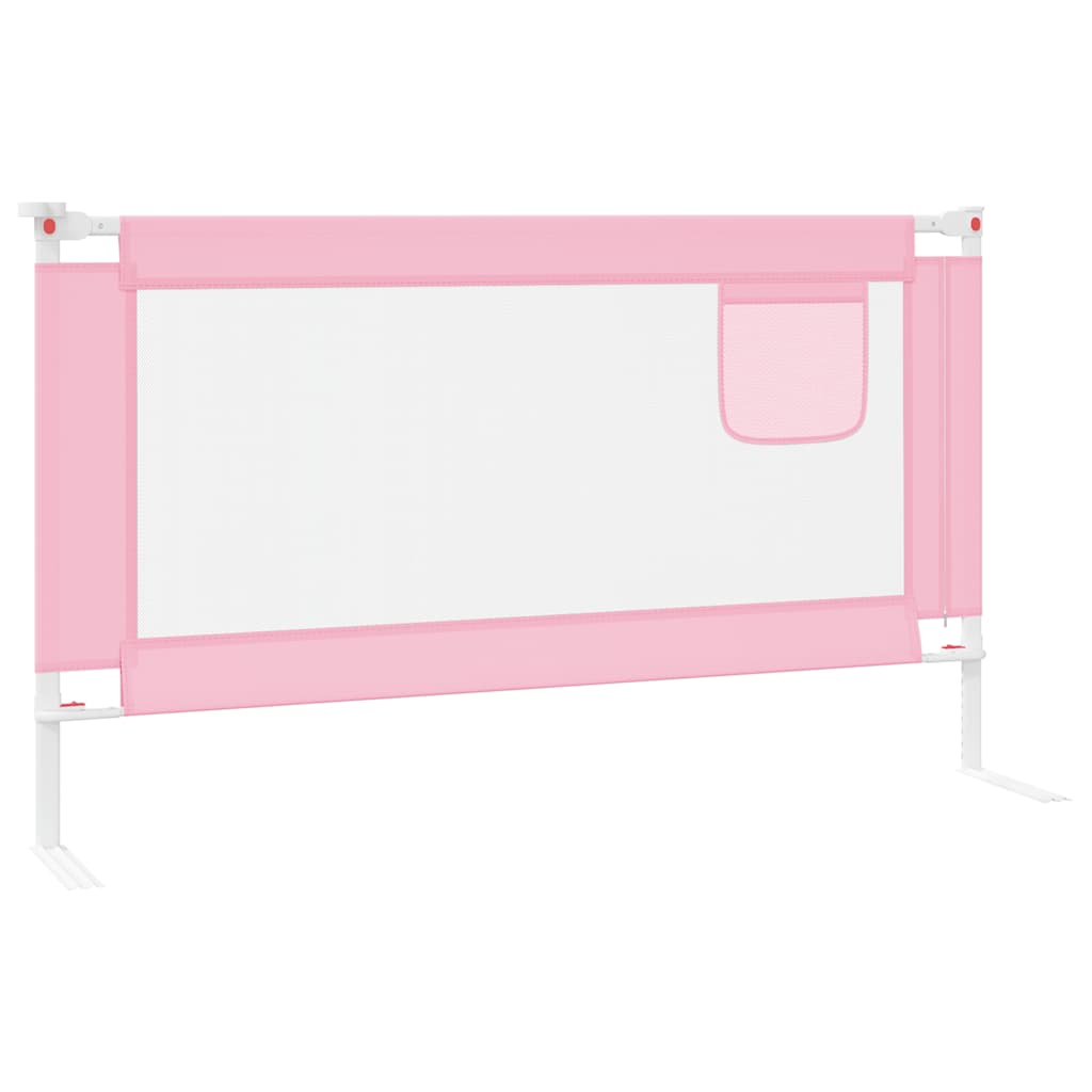 Barrière de sécurité de lit d'enfant Rose 140x25 cm Tissu