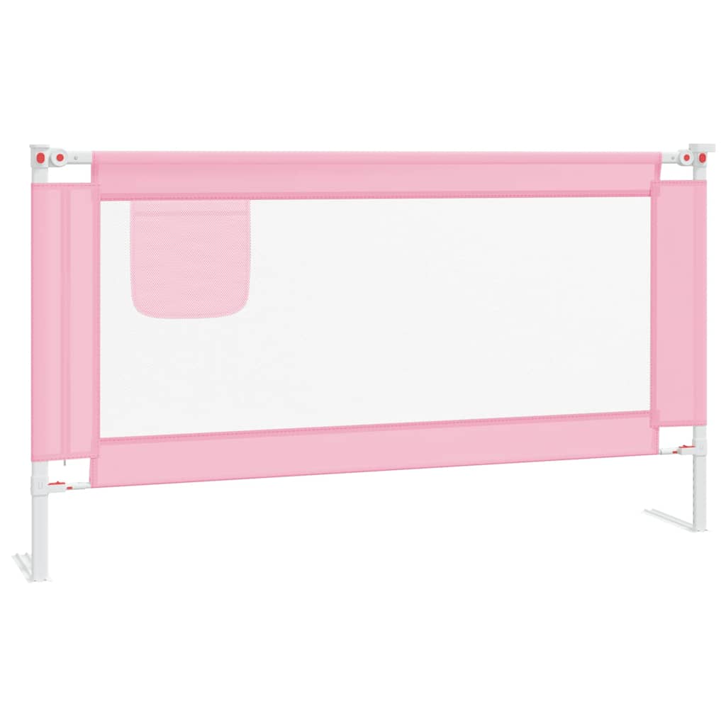 Barrière de sécurité de lit d'enfant Rose 150x25 cm Tissu