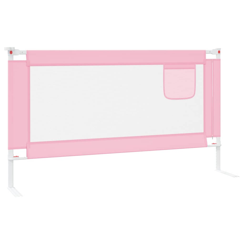 Barrière de sécurité de lit d'enfant Rose 150x25 cm Tissu