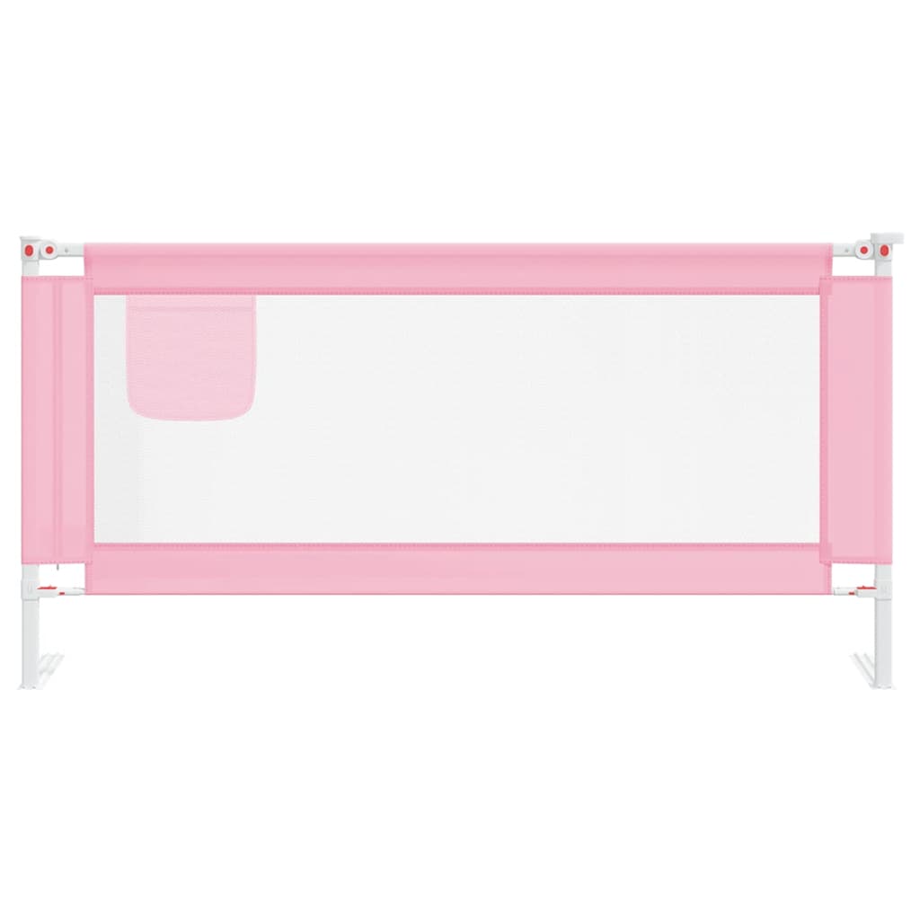 Barrière de sécurité de lit d'enfant Rose 180x25 cm Tissu