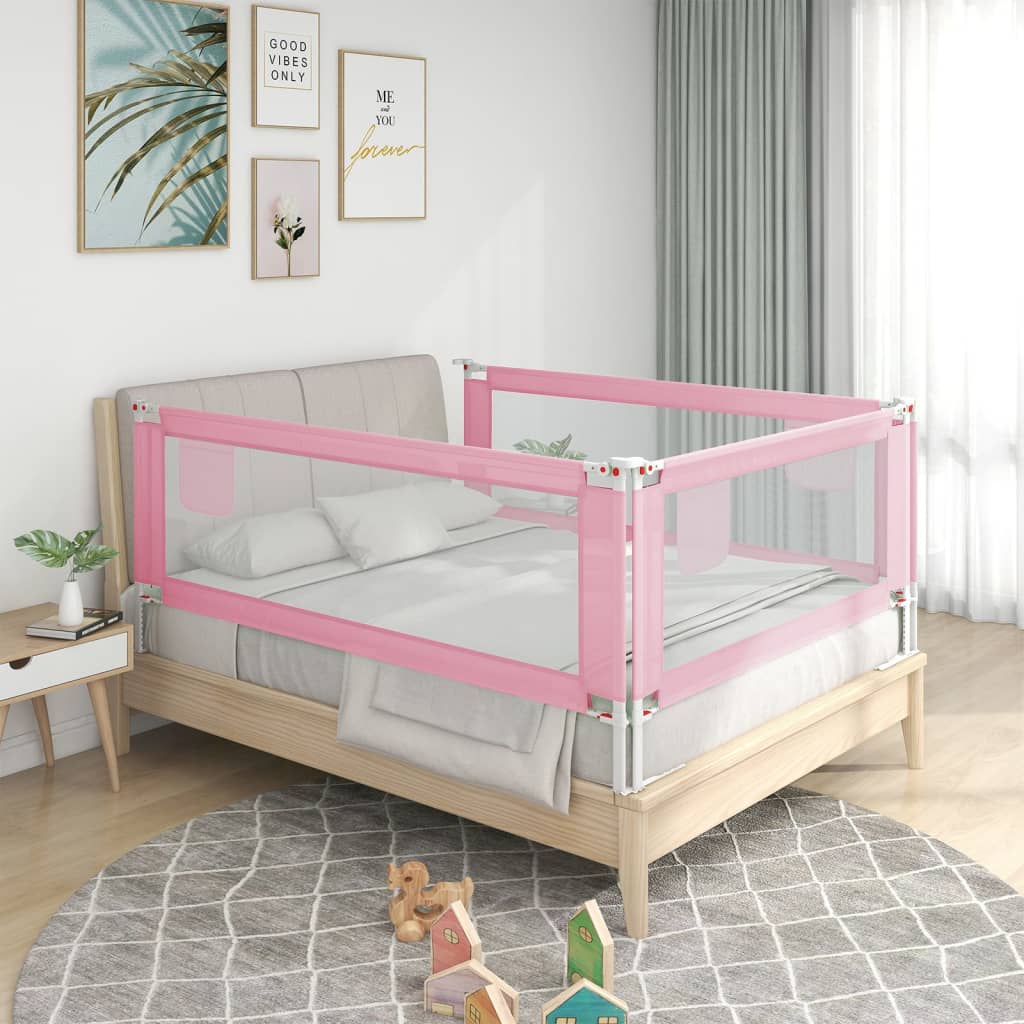 Barrière de sécurité de lit d'enfant Rose 180x25 cm Tissu