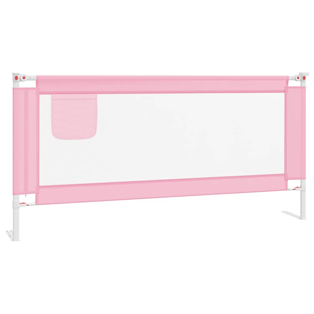 Barrière de sécurité de lit d'enfant Rose 190x25 cm Tissu