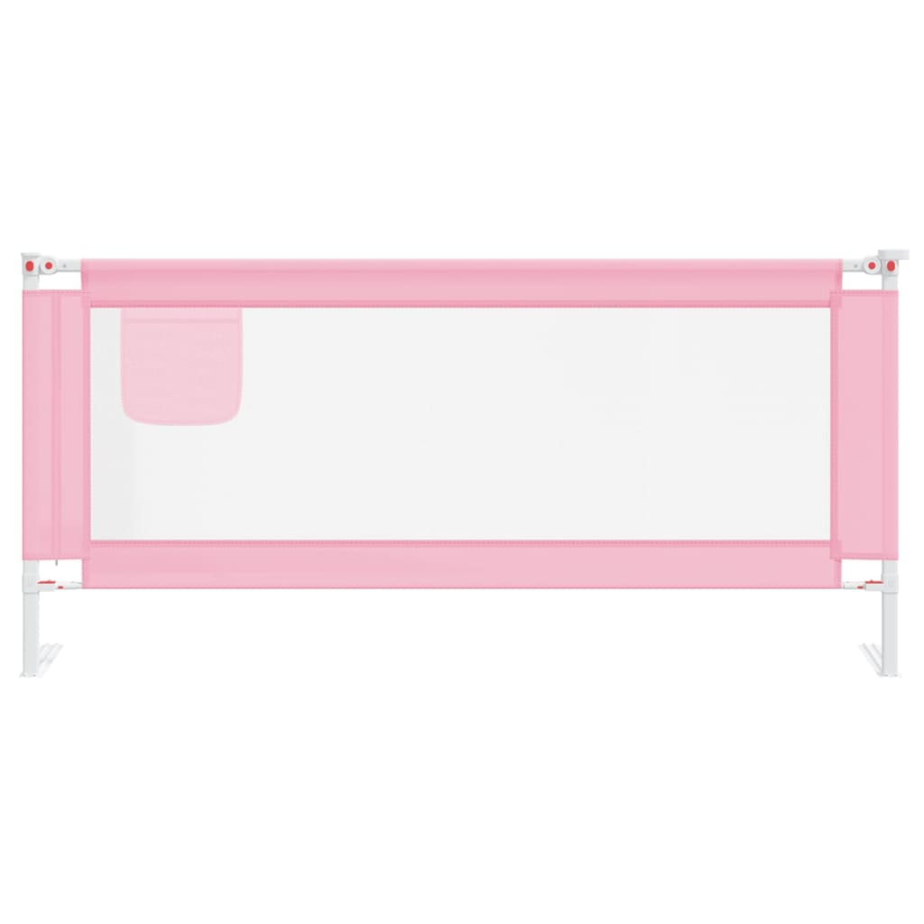 Barrière de sécurité de lit d'enfant Rose 200x25 cm Tissu